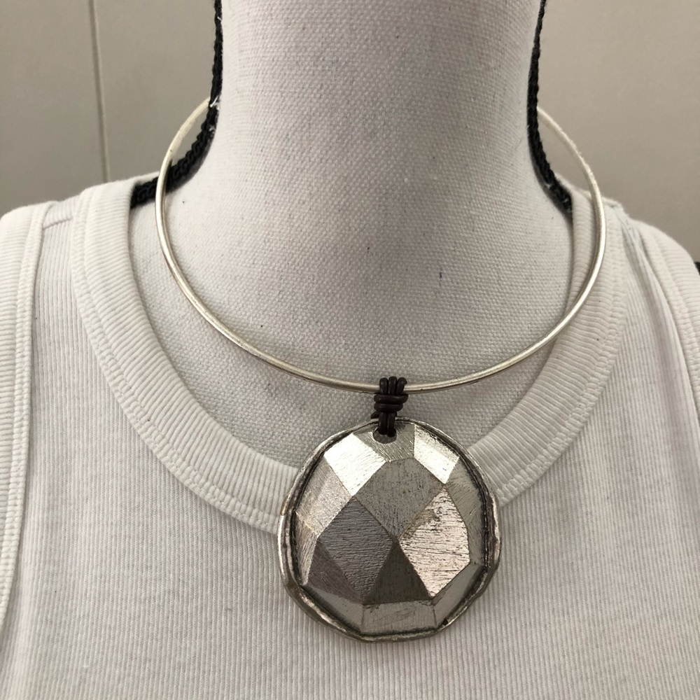 ALM SOHO Silver Tone Choker Necklace